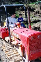19940326 Chane and Cody on bulldozer null