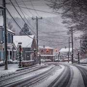Newtown during the snowfall