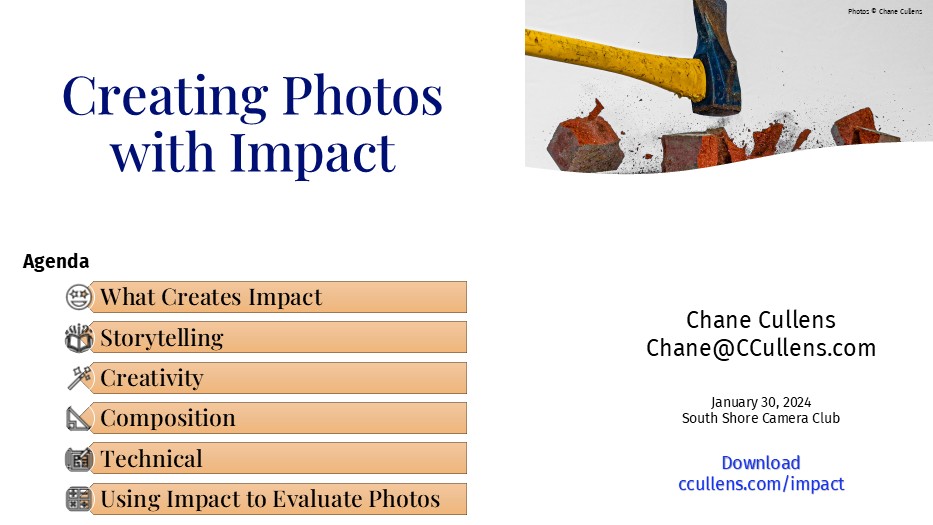 Creating Photos with Impact for South Shore Camera Club