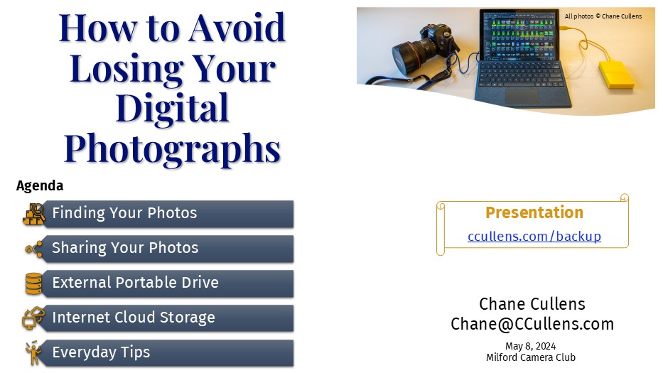 How to Avoid Losing Your Digital Photographs for Milford Camera Club