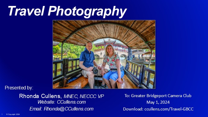 Travel Photography for Greater Bridgeport Camera Club