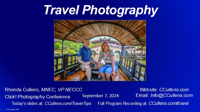 Travel Photography for Click! Photo Conference