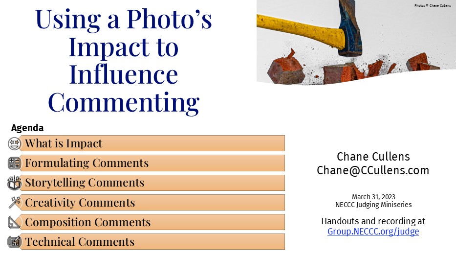 Using a Photo’s Impact to Influence Commenting for NECCC Judging Miniseries